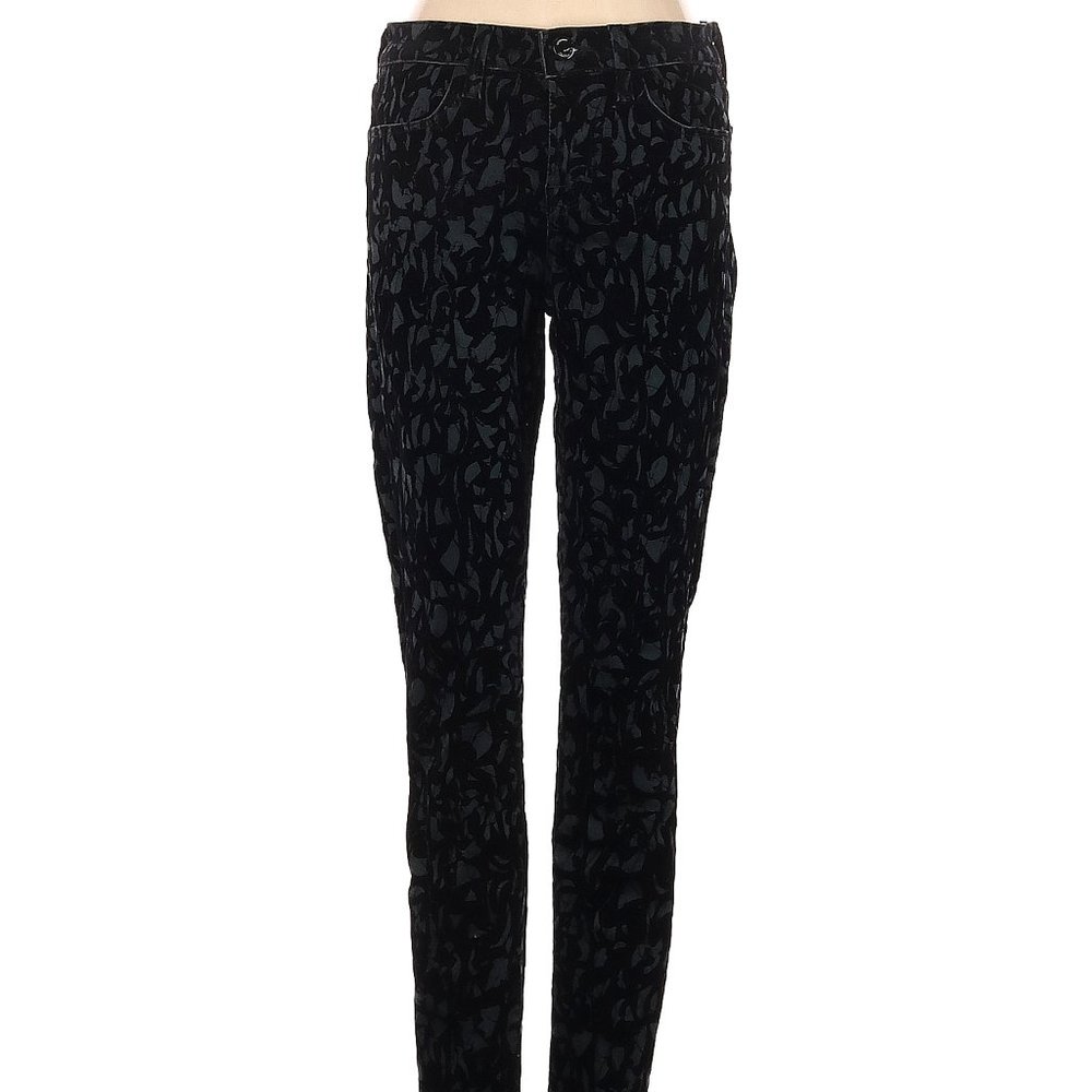 J Brand Jeans Pants Blk Animal Print Skinny Leg High Rise Sz 26 #441